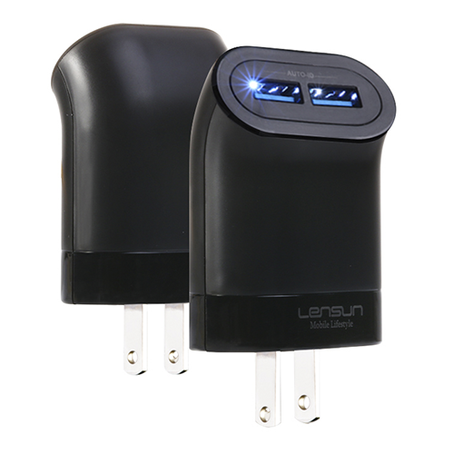 Cargador Dual Carga Rapida 2.4a Lensun Negro