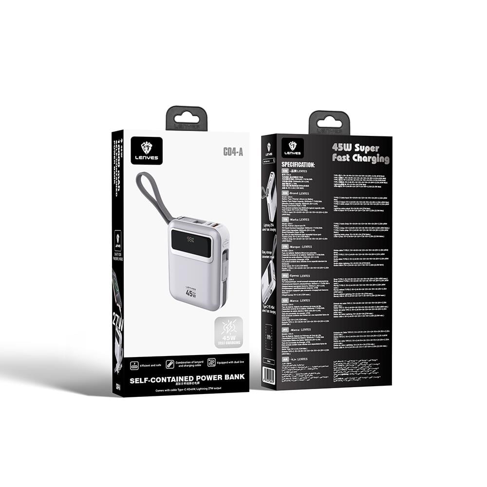 Powerbank Carga Rapida Lenyes C04-a 10000 Mah Gris – imagen 3