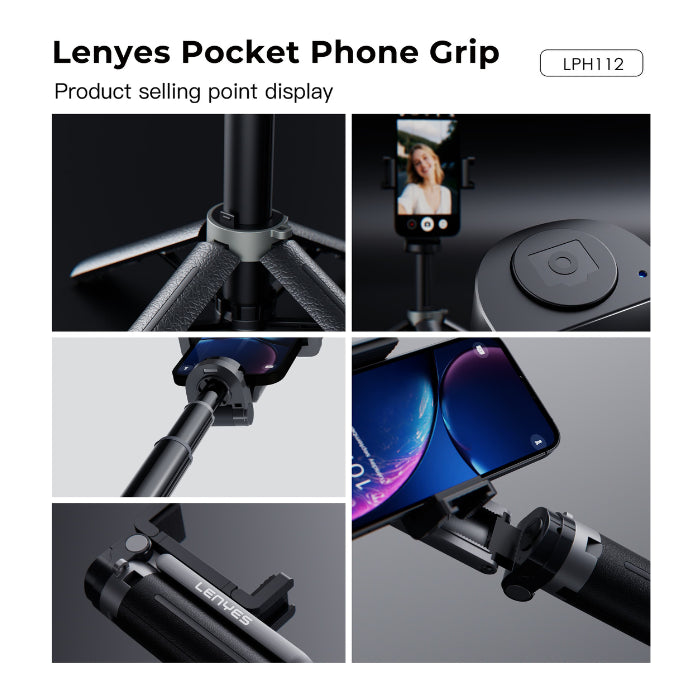 Baston Selfie Tripode Bluetooth Lenyes Lph112 3 en 1 Negro – imagen 3