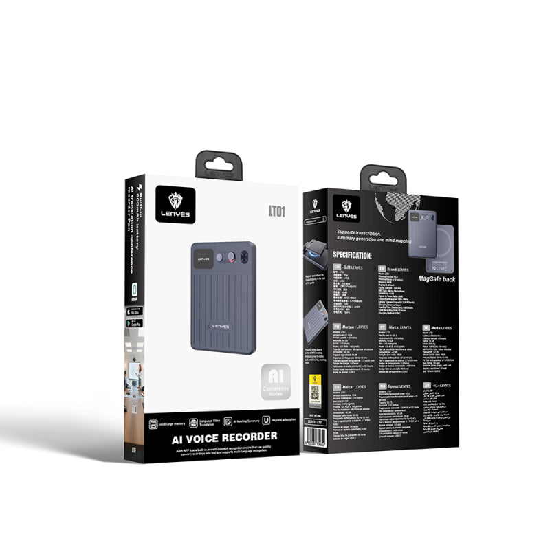 Grabadora De Voz Con Ia 64 Gb Lenyes Lt01 Con Magsafe Azul – imagen 2
