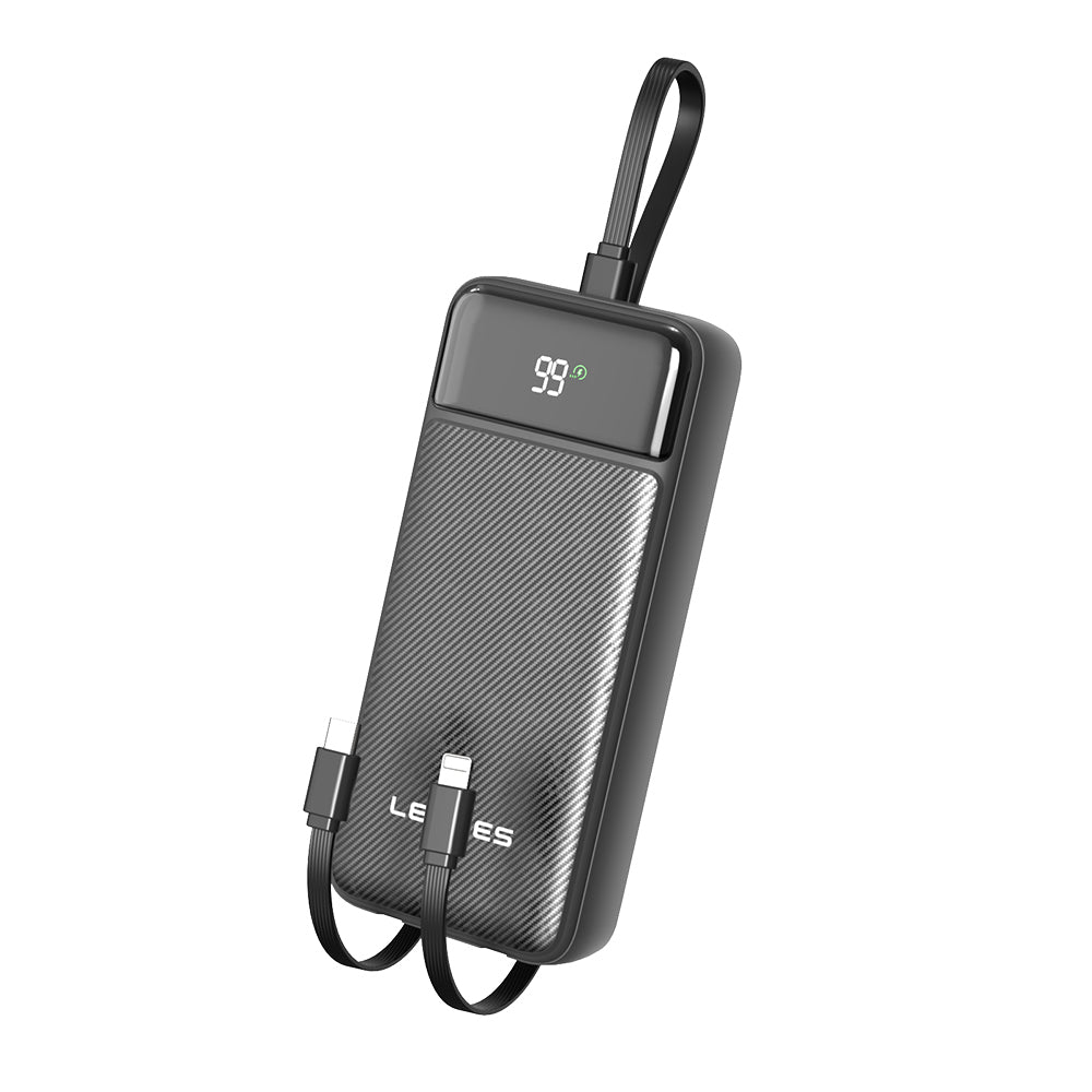 Powerbank Carga Rapida Lenyes Px255d 20000 Mah Con Cables Negro – imagen 4