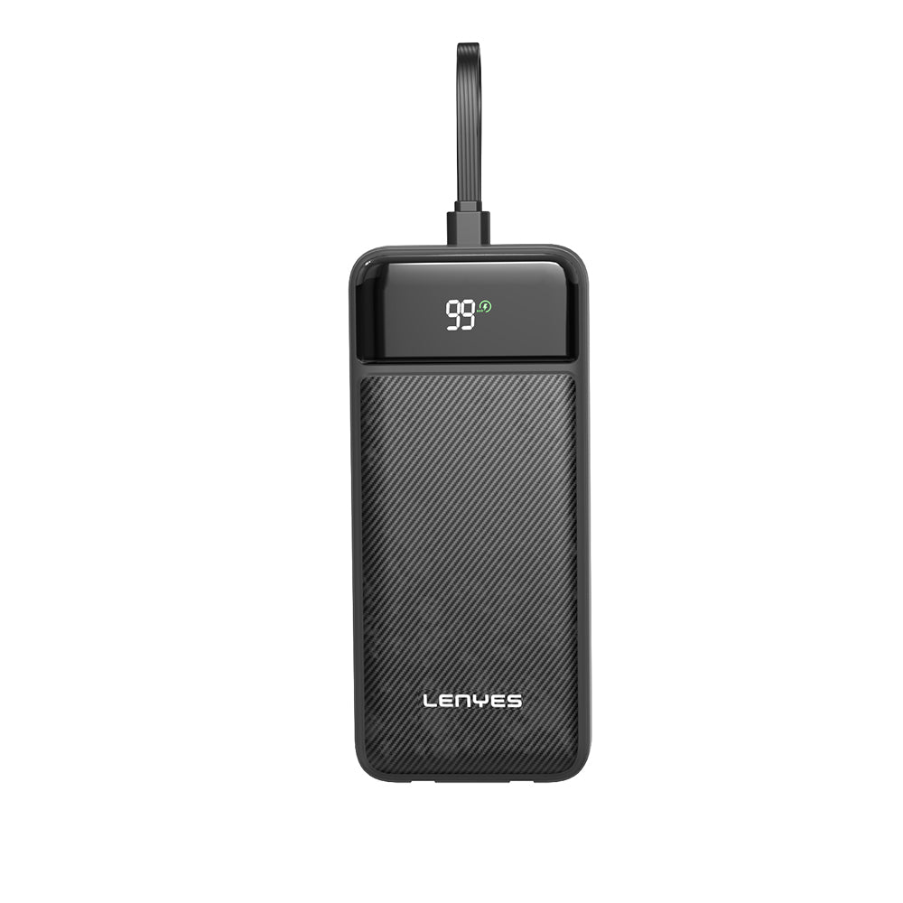 Powerbank Carga Rapida Lenyes Px255d 20000 Mah Con Cables Negro – imagen 3