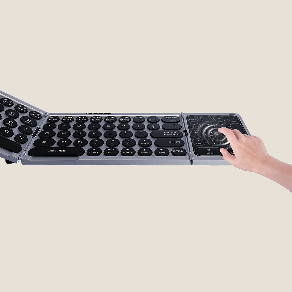 Teclado Mini Plegable Recargable Lenyes Wk110 Gris – imagen 3