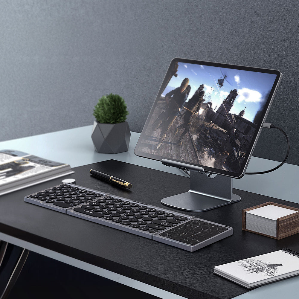 Teclado Mini Plegable Recargable Lenyes Wk110 Gris – imagen 2