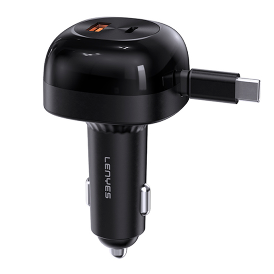 Cargador de Auto Dual Lenyes Ca59 30w Con Cable Negro