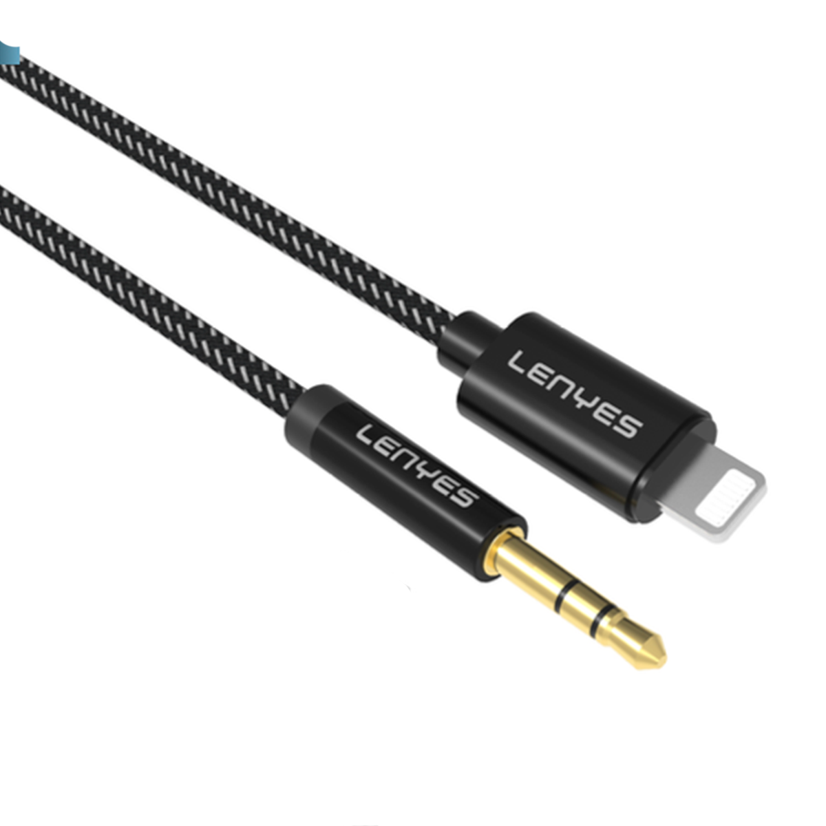 Cable Auxiliar 3.5mm Para Lightning Lenyes Ax99 1 Metro Negro
