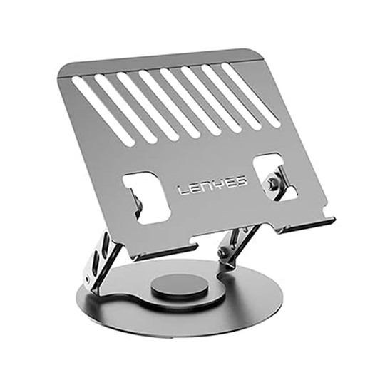 Soporte Base Para Notebook Lenyes Cr190 Aluminio 360 Grados Gris