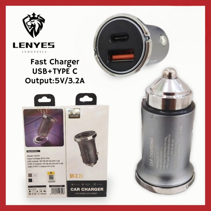 Cargador de Auto Dual Lenyes Ca705 33w Gris – imagen 3