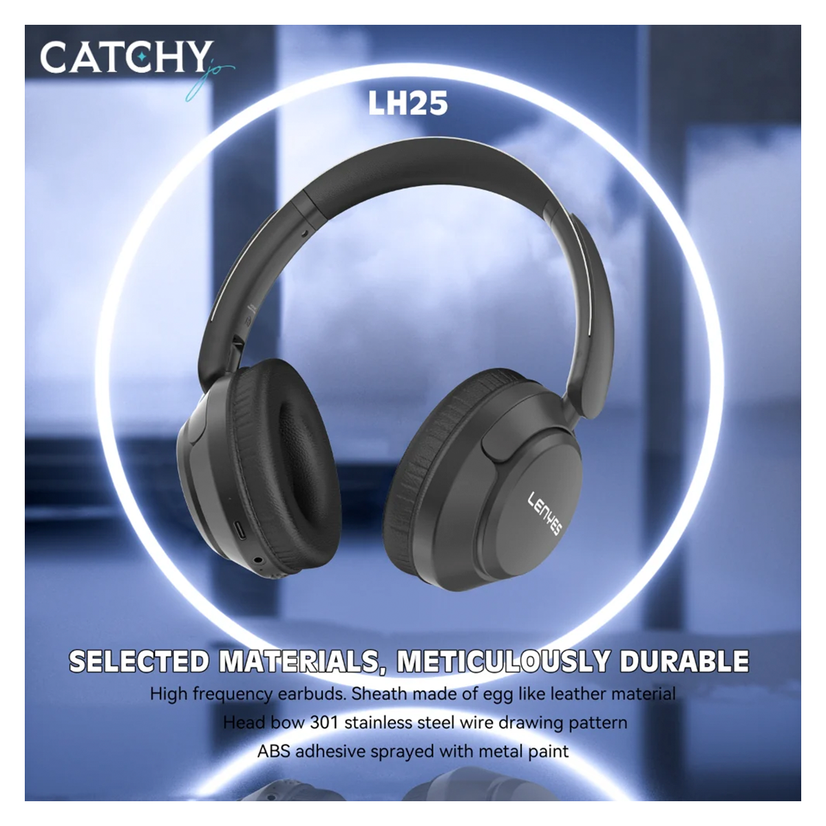 Audífonos Headset Bluetooth Lenyes Lh25 Anc Negro – imagen 3