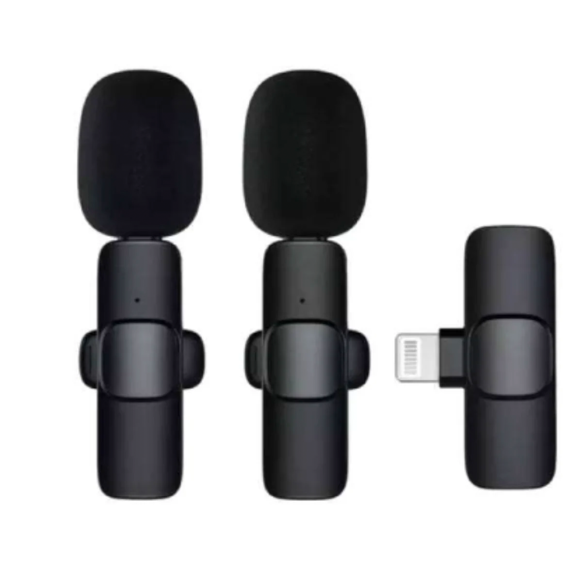 Microfono Lavalier Externo Tecnolab Dual Inalambrico Para Lightning Negro