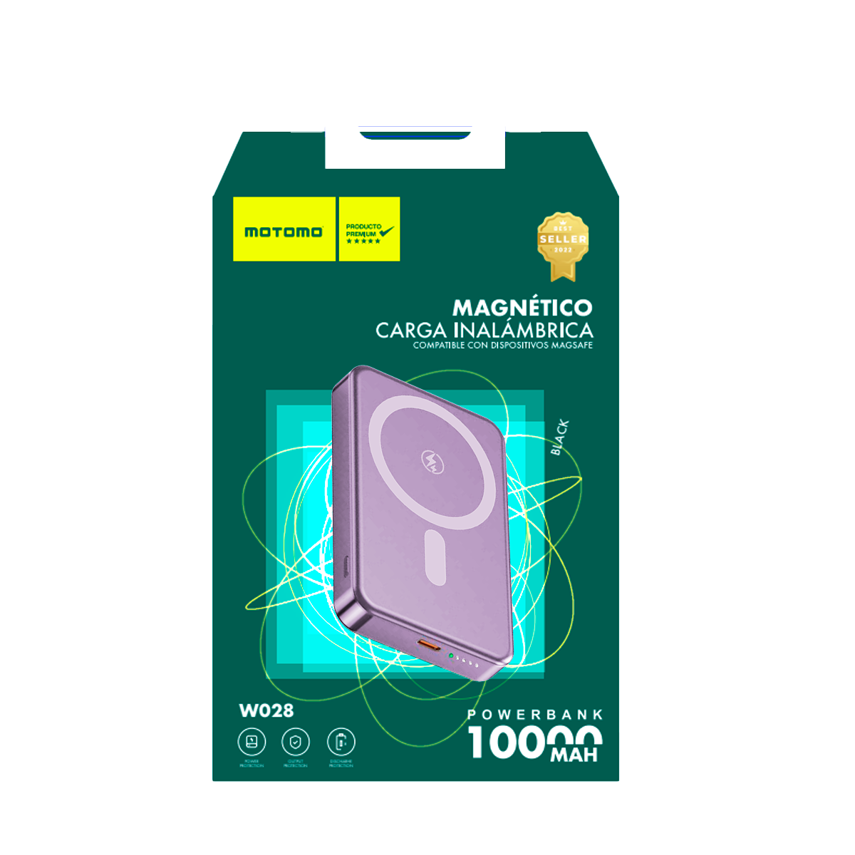 Bateria Cargador Magsafe iPhone Externa Magnetica 10000 Mah Lila – imagen 2