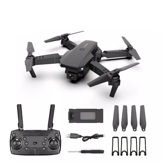 Dron Pro E88 Max Con Doble Camara + 2 Baterias Negro