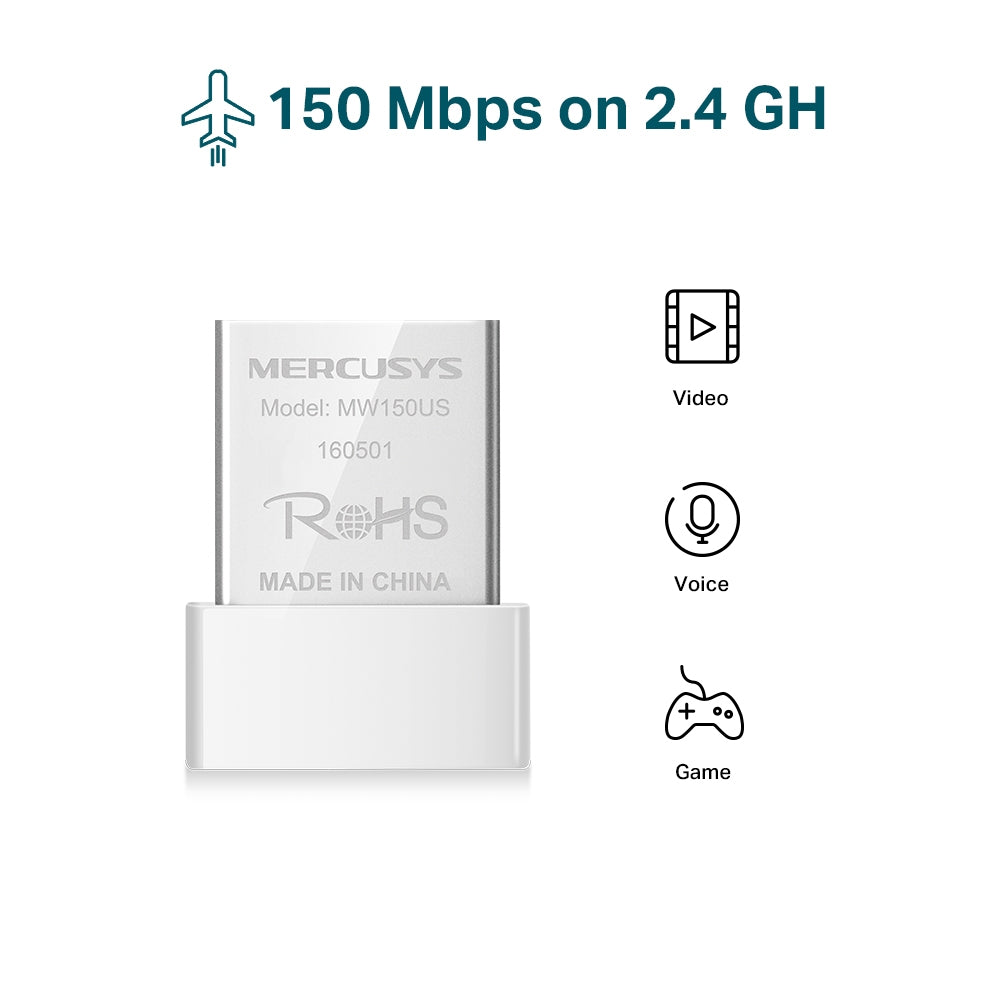 Mini Adaptador Wifi Usb Nano Mercusys N150 Mw150us – imagen 4