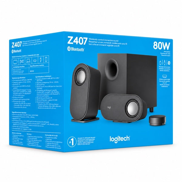 Parlantes Logitech Z407 Bluetooth 2.1 Subwoofer y Control 80W