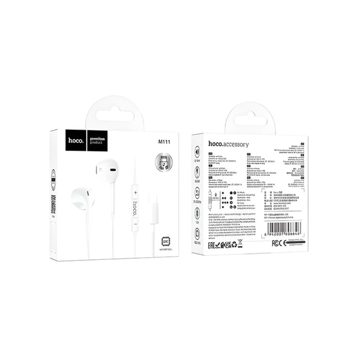 Audífonos Hoco M111 Lightning In Ear Blanco – imagen 2