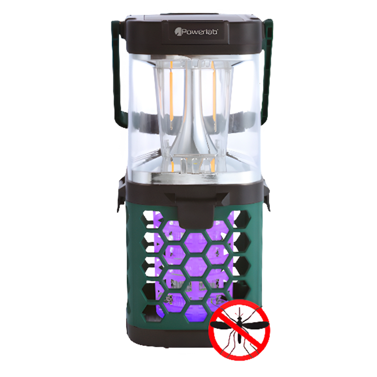 Lampara Solar Powerlab 9723 600 Lumen Recargable Mata Mosquitos Gris