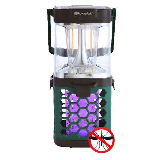 Lampara Solar Powerlab 9723 600 Lumen Recargable Mata Mosquitos Gris