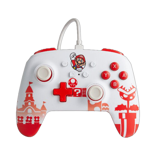 Control Alambrico Wired Powera Nintendo Switch Mario Red / White