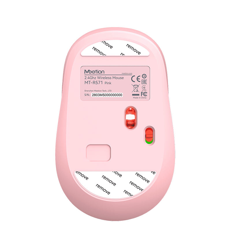 Mouse Inalambrico Wireless Silencioso Meetion R571 Color Rosa – imagen 2