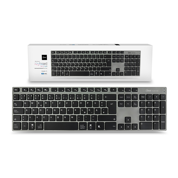 Teclado Inalámbrico Bluetooth Microlab Aluminio Teclado Numerico Gris