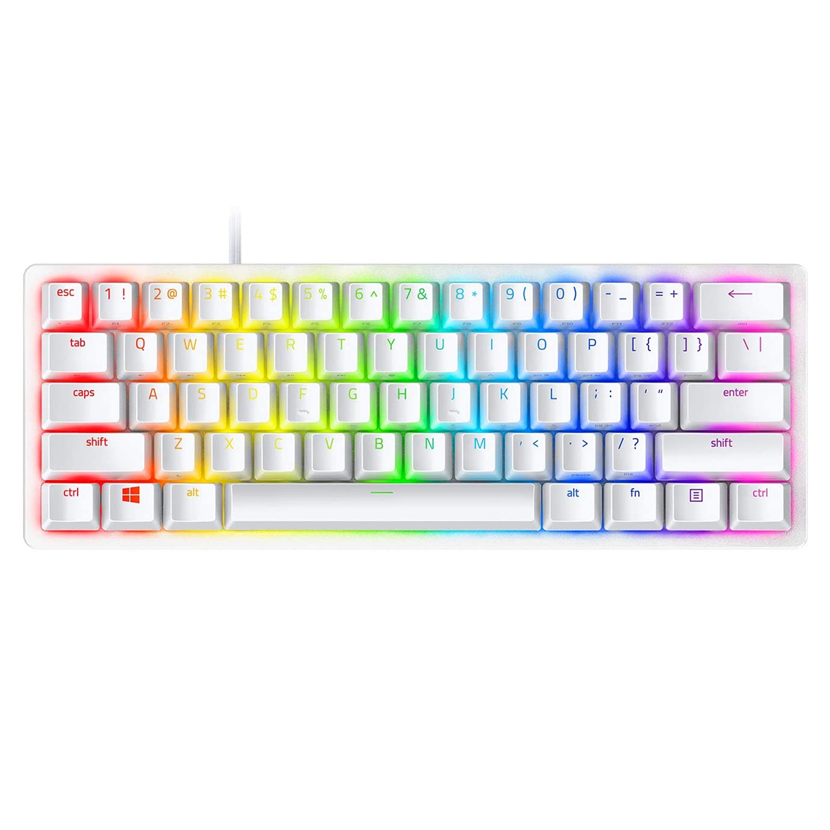 Teclado Gamer Razer Huntsman Mini Switches Rojos Ingles Blanco