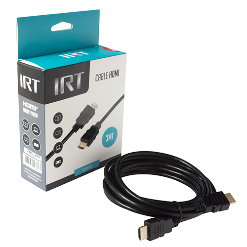 Cable Hdmi Irt 3 Metros Negro Full HD 1.4 Negro