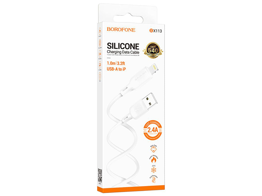 Cable Usb A Lightning Borofone Bx113 1 Metro Blanco – imagen 2