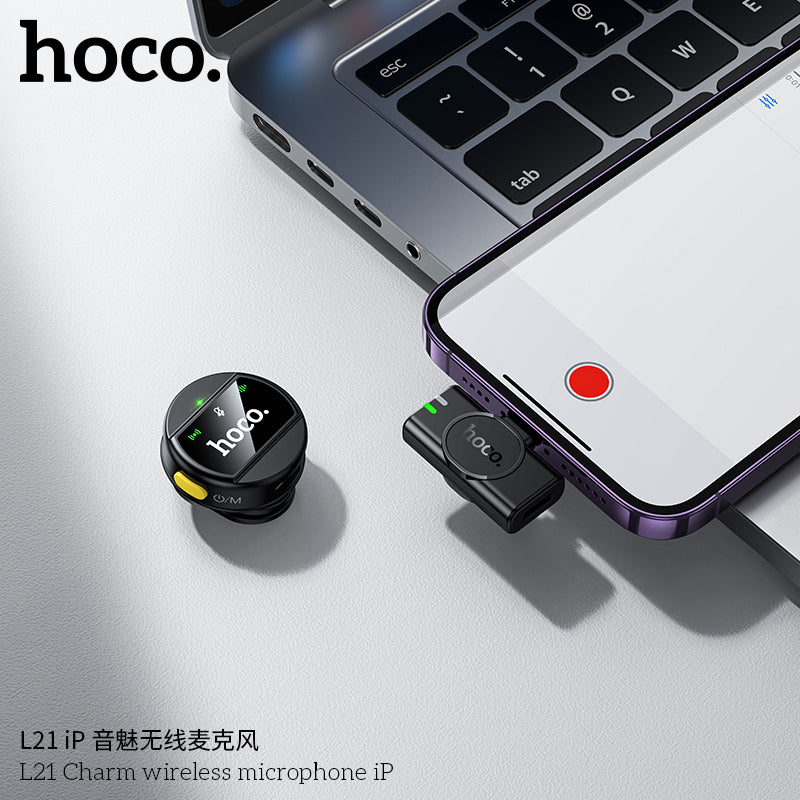 Microfono Inalambrico Omnidireccional Externo Hoco L21 Para Lightning – imagen 2