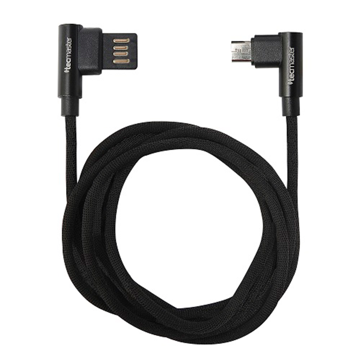Cable Micro Usb Reversible 90º Reforzado Tecmaster Negro