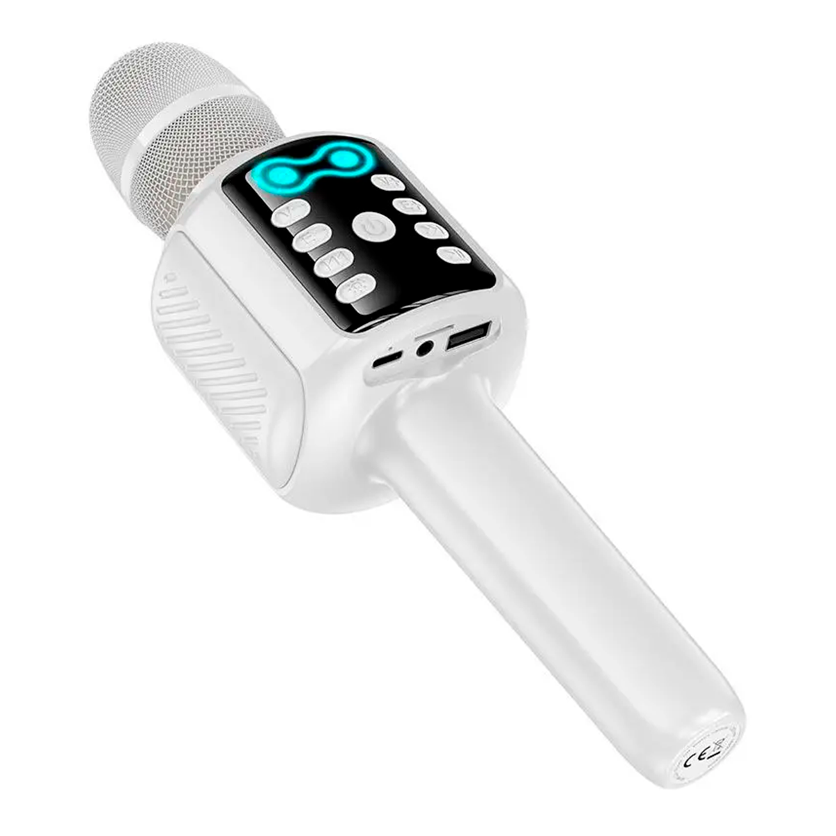 Micrófono Karaoke Bluetooth Hoco L24 Rgb Usb Tf Aux Blanco