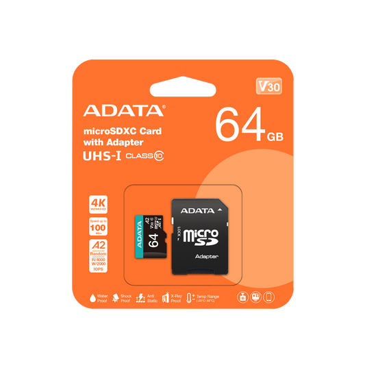 Memoria Micro Sd Premier Pro 64 Gb Adata Clase 10