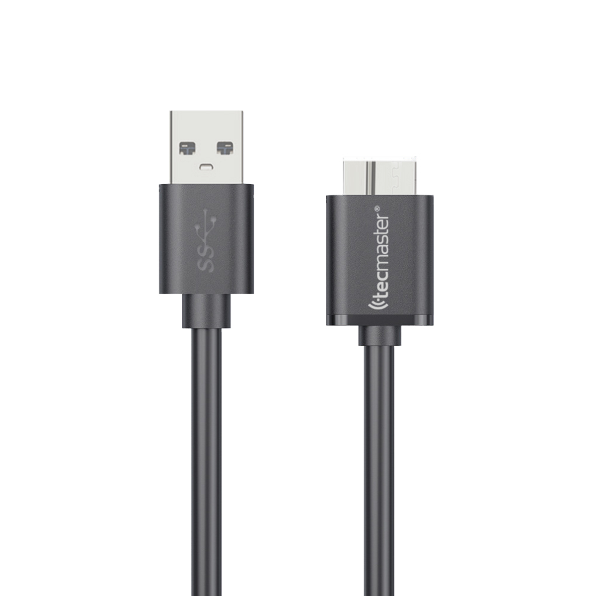Cable Tecmaster Usb-A 3.0 A Micro-B 3.0 Super Speed Gris