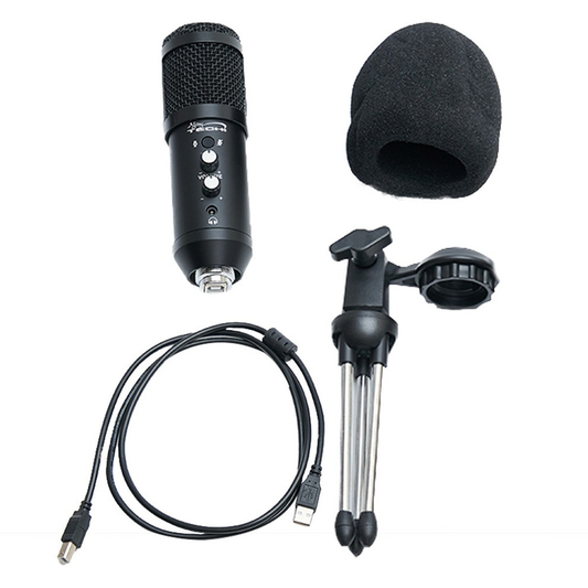 Micrófono Streamer Condensador Cardioide Usb Njoytech Negro