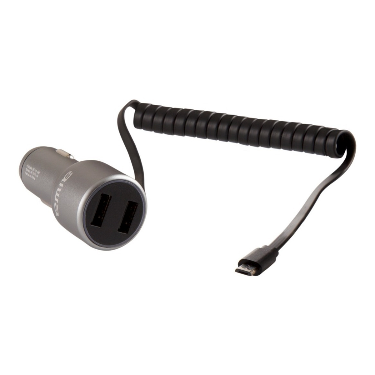Cargador De Auto Aiwa Usb 3.1a Cable Micro Usb Aluminio