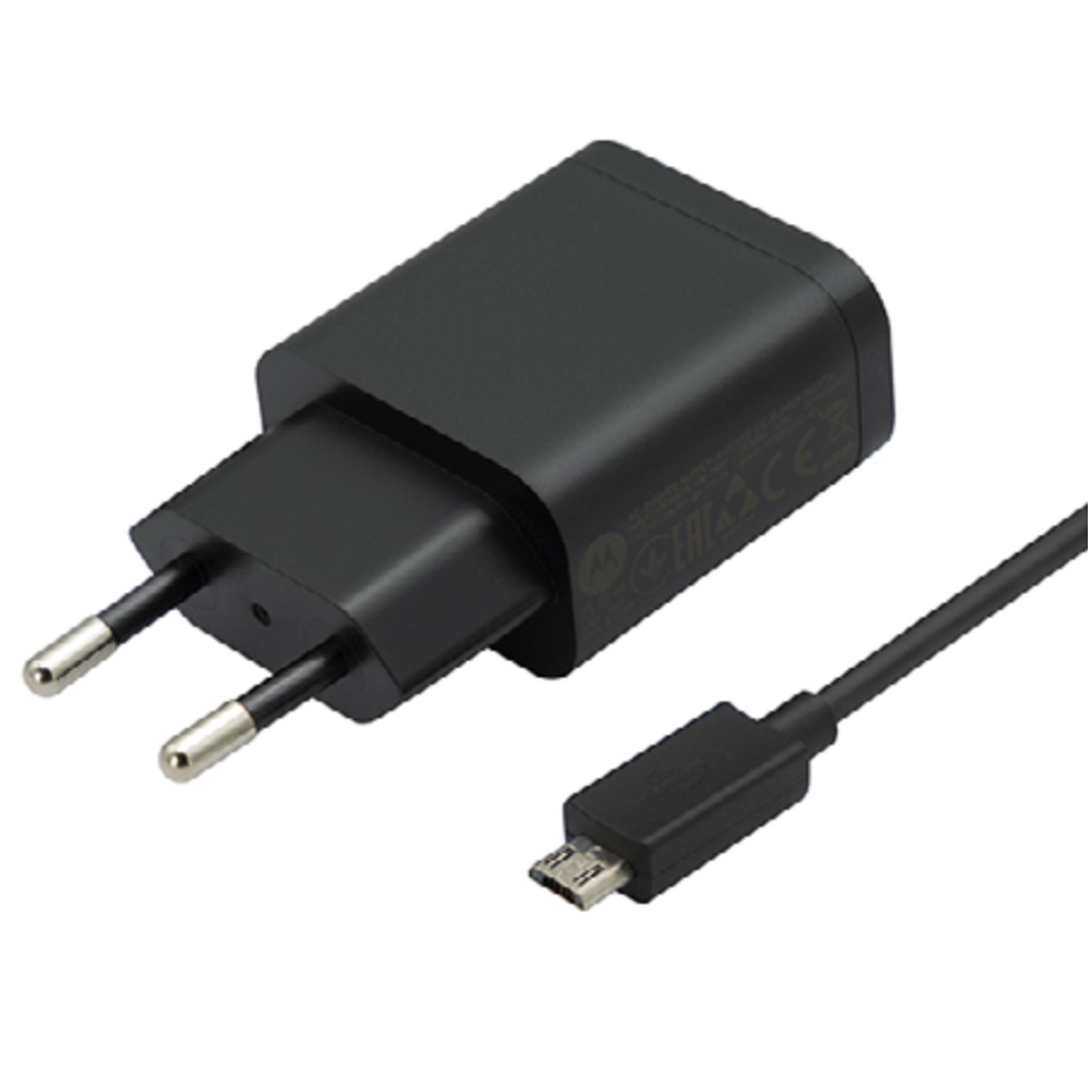 Cargador Motorola + Cable Micro Usb 10w Carga Rapida Negro