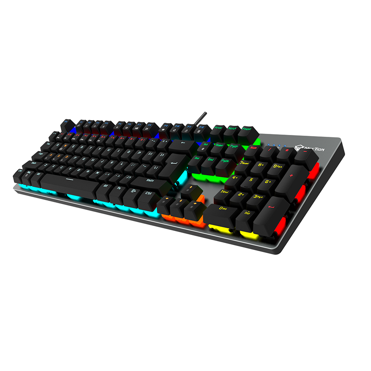 Teclado Gamer Mecánico Meetion MT-MK007 Pro Switch Blue Español Negro