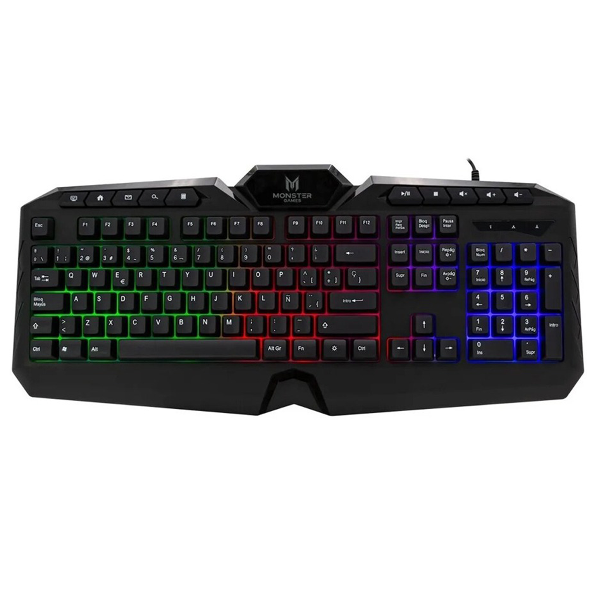 Teclado Gamer Monster Onset Rgb Negro