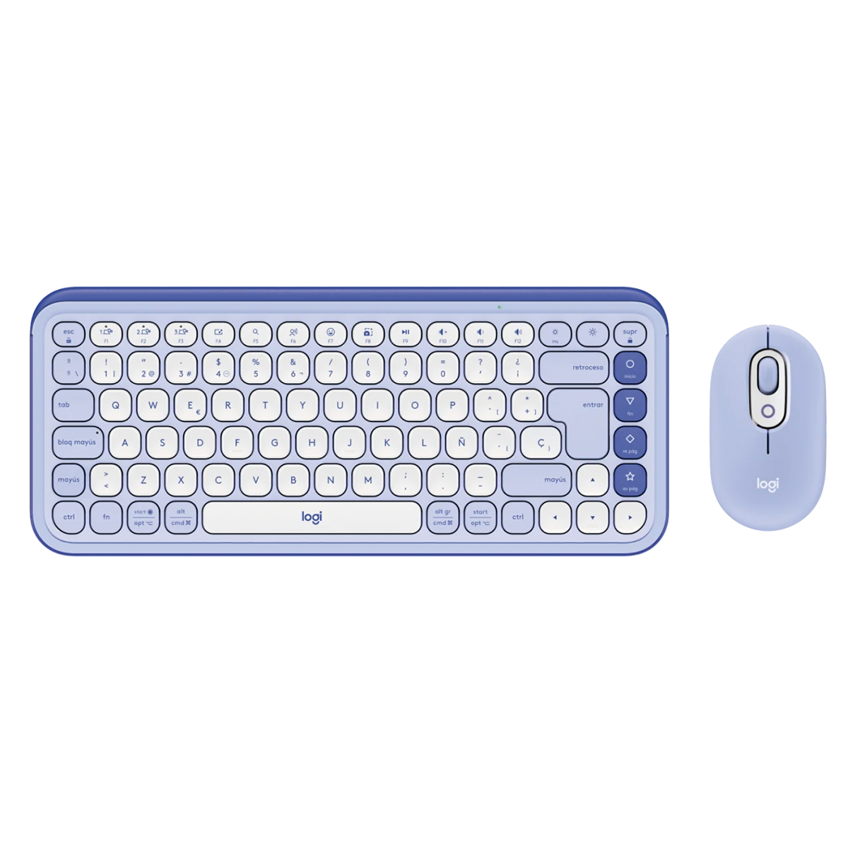 Kit Teclado y Mouse Inalámbricos Logitech Pop Icon Azul