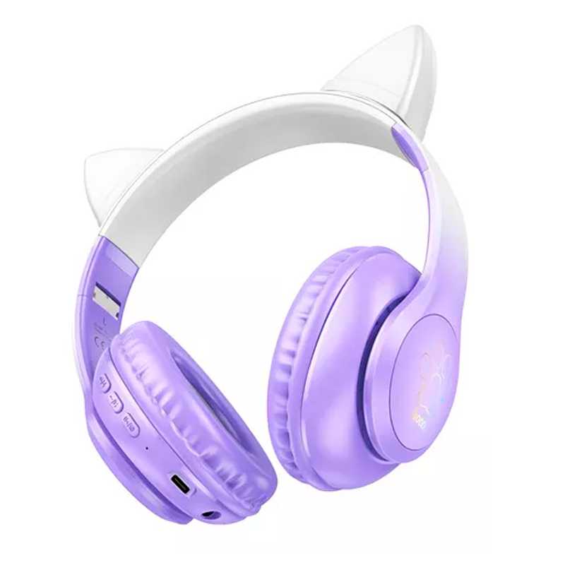 Audifonos Bluetooth Hoco W42 Cat Morado