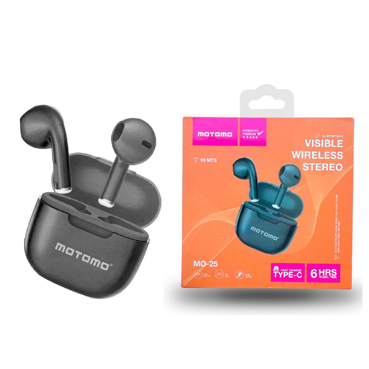 Audífonos Bluetooth Motomo Mo-25 Negro