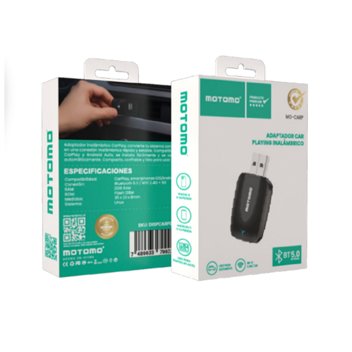 Adaptador Inalambrico Motomo Para Carplay Usb Negro – imagen 2