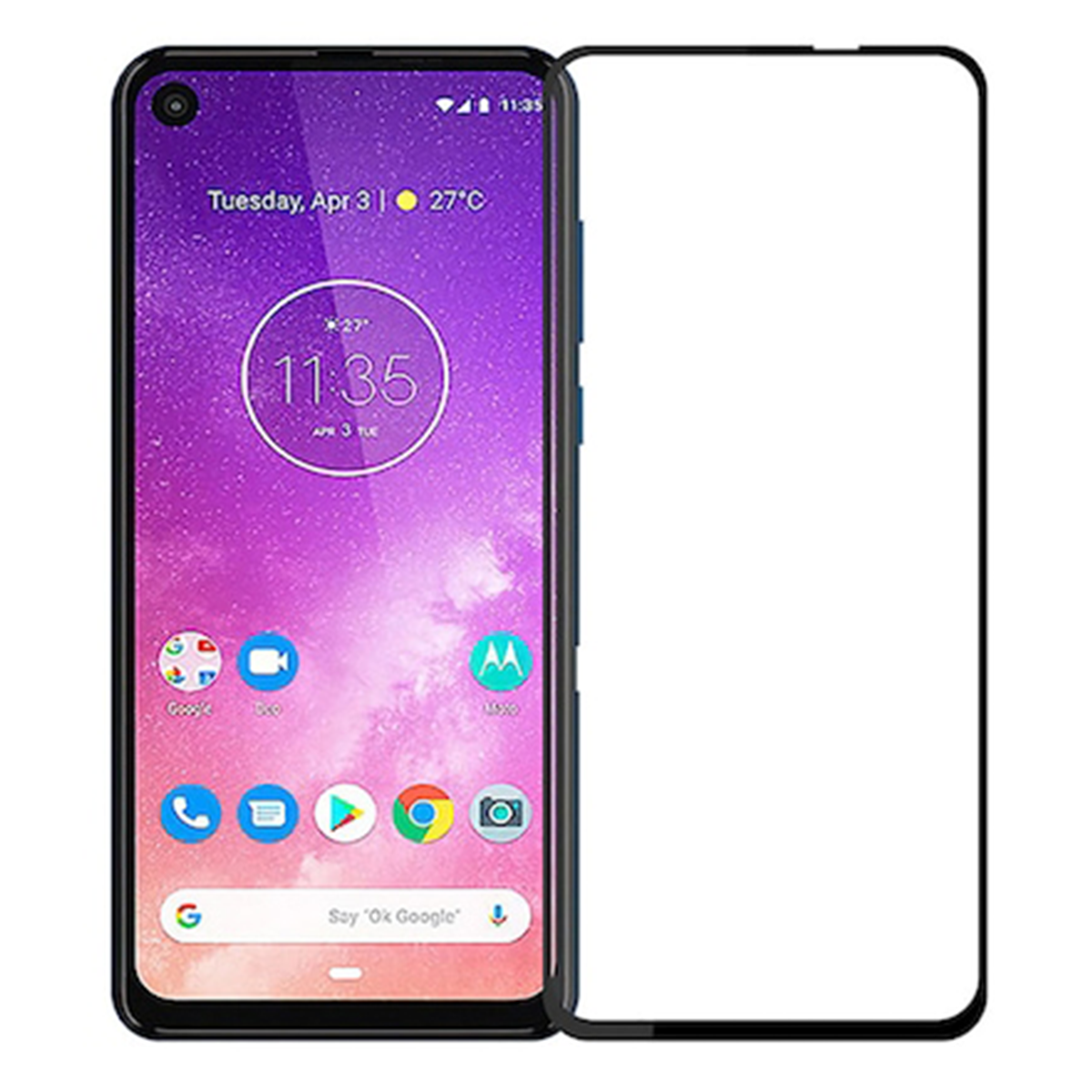 Motorola Moto One Vidrio Templado Full Pegamento