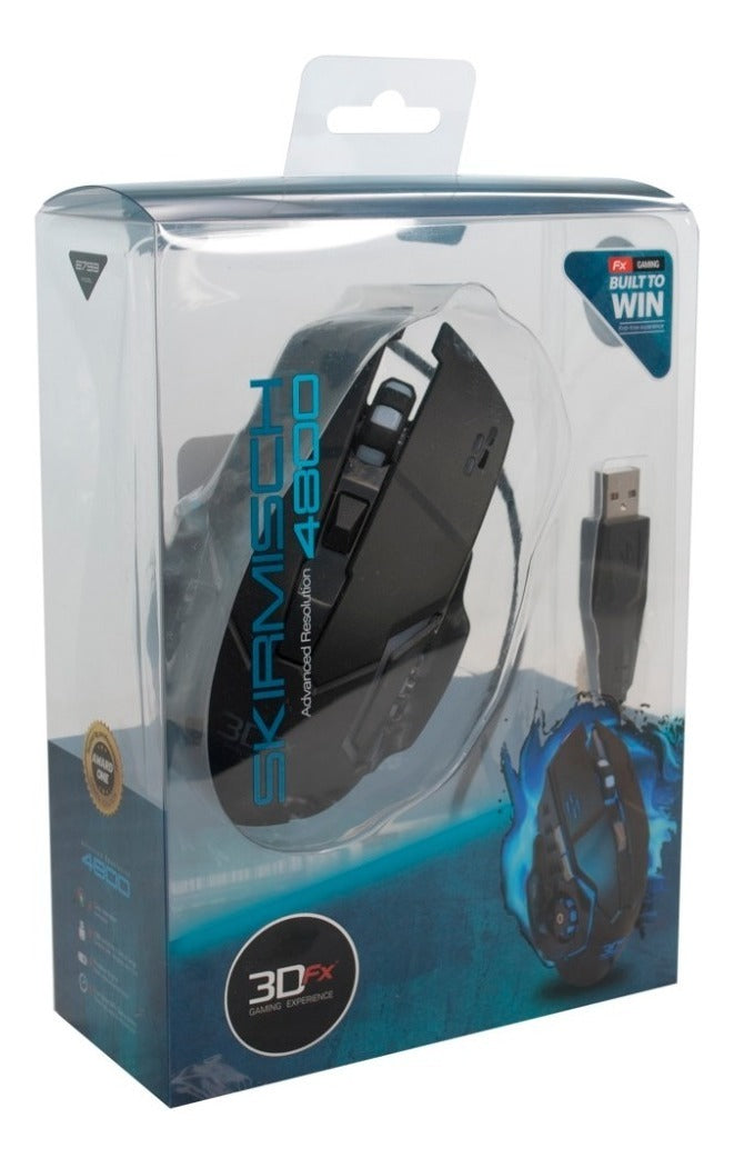Mouse Gamer 3dfx Skirmisch Professional 4800dpi Negro – imagen 3