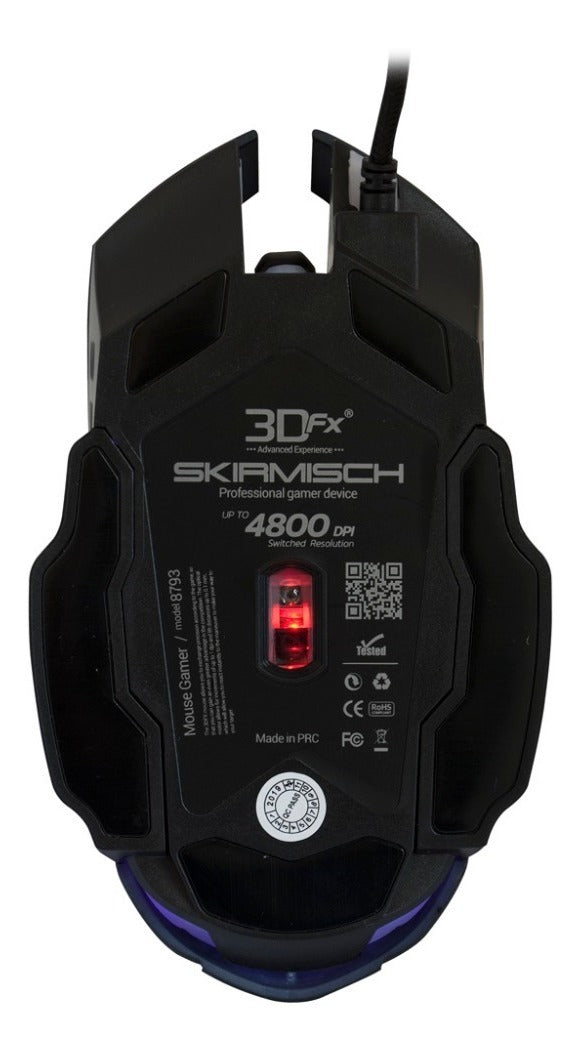 Mouse Gamer 3dfx Skirmisch Professional 4800dpi Negro – imagen 2