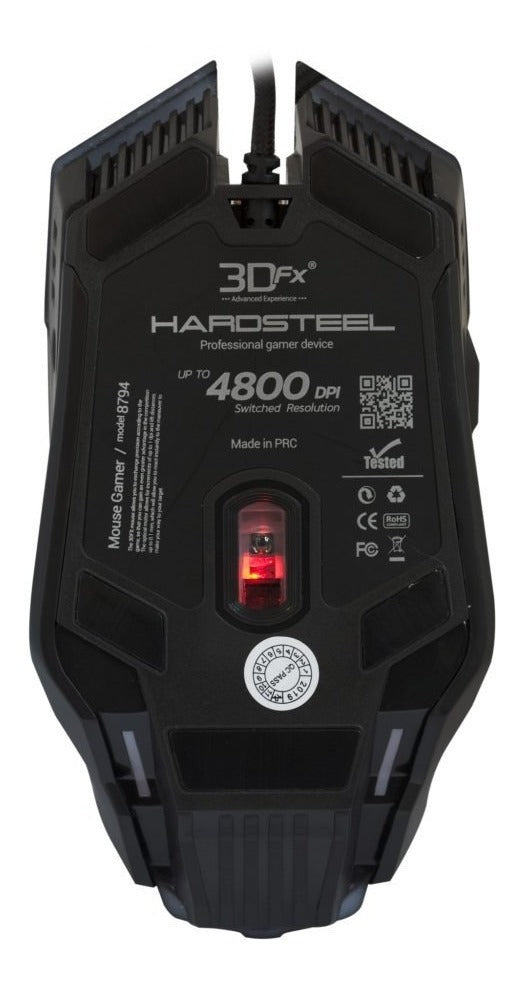 Mouse Gamer 3dfx Hardsteel Professional 4800dpi Negro – imagen 3