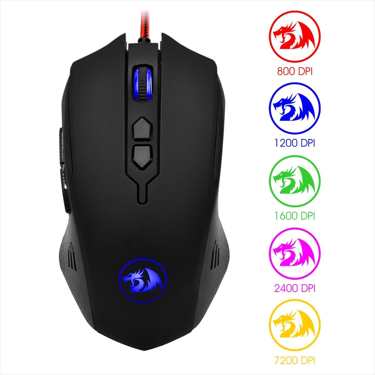 Mouse Gamer Redragon Inquisitor 2 M716a 7200dpi Negro – imagen 2