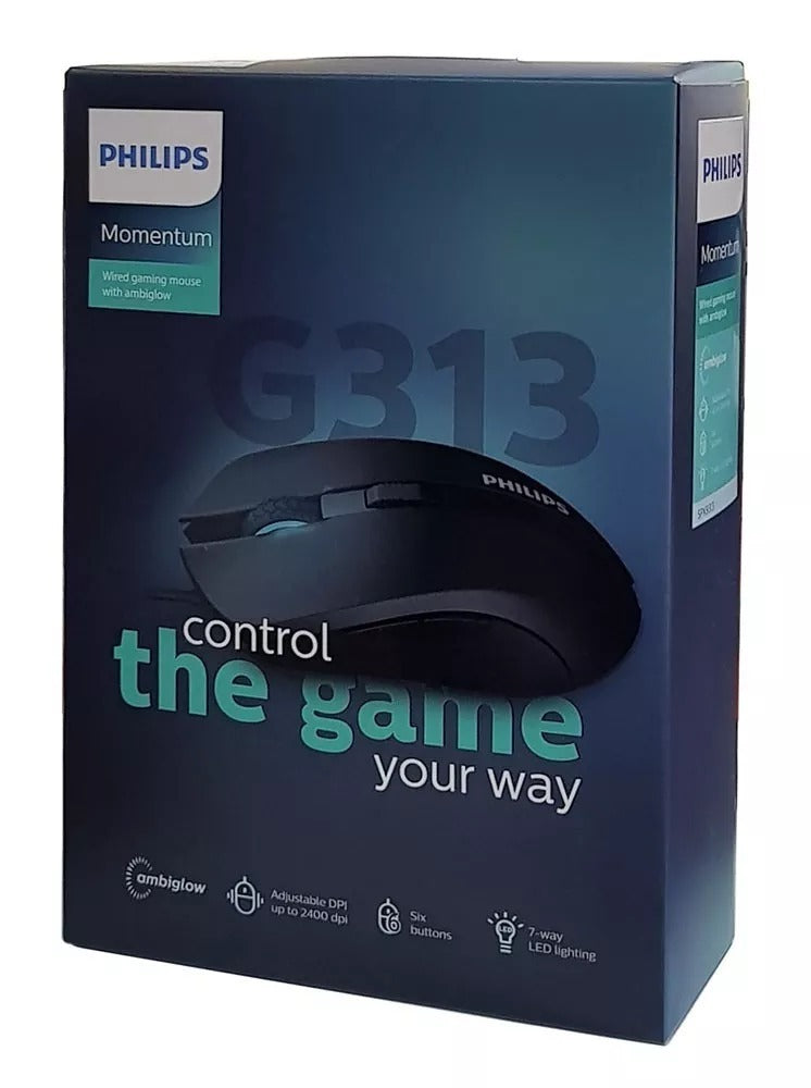 Mouse Gamer Philips G313 Momentum 5500 Dpi Negro – imagen 2