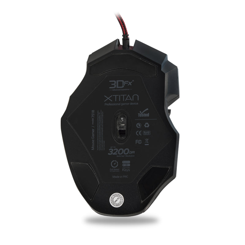 Mouse Gamer 3dfx Xtitan Professional 3200dpi Negro – imagen 2