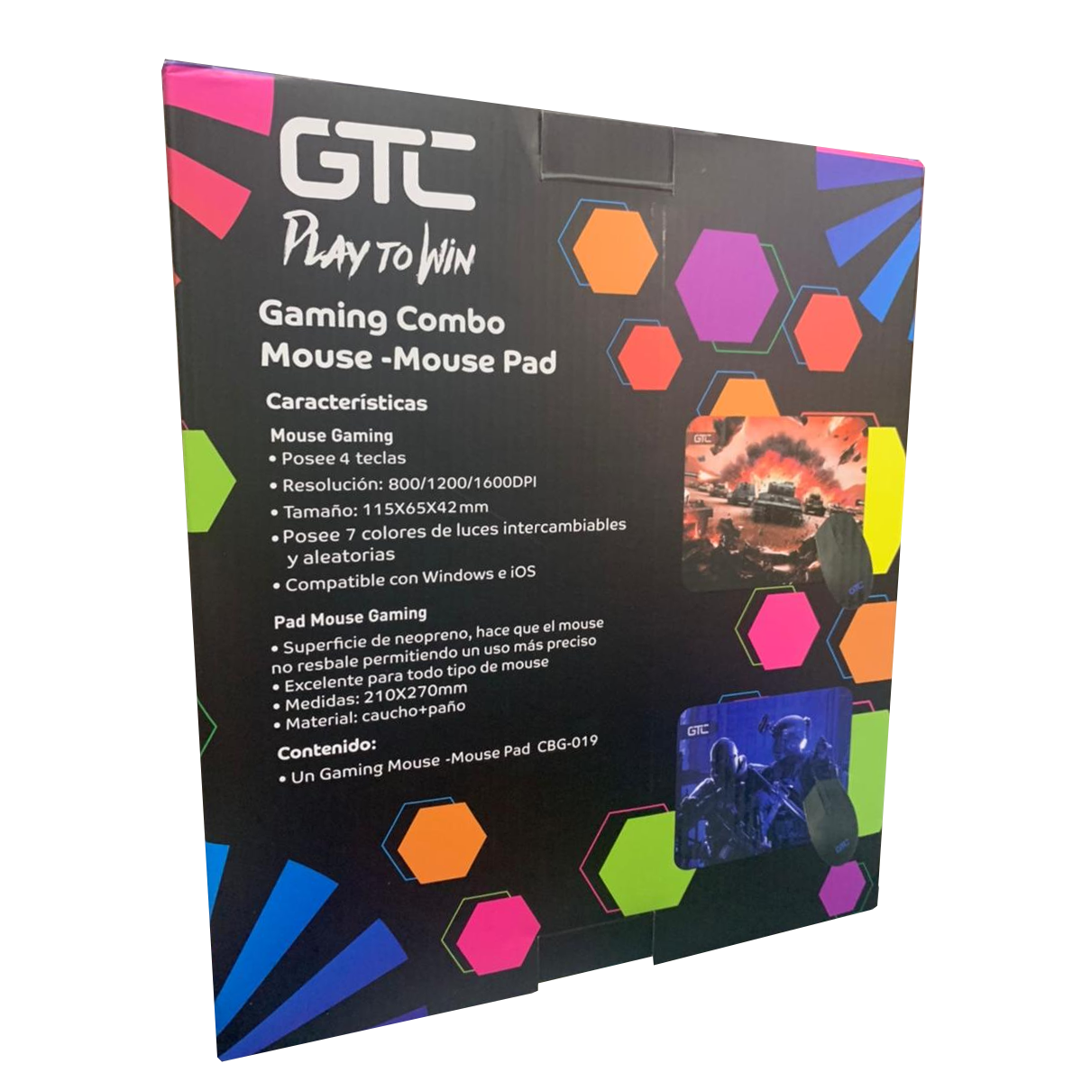 Kit Gamer Mouse + Mousepad Gtc CBG-019 Negro – imagen 5