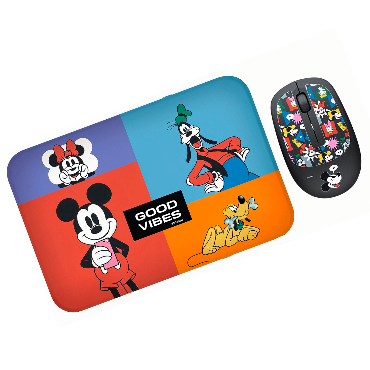 Kit Mouse Inalámbrico + Mousepad Disney Personajes